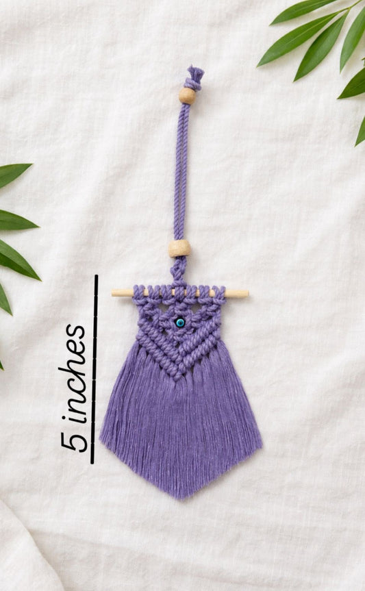 Lavender Macramé Evil Eye Car Hanging ✨🚗