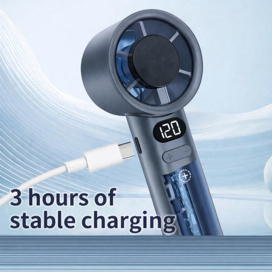 UGSTORE Handheld Rechargeable Fan, Portable Mini Electric Fan with 1200mAh Battery, 120 Speed Levels with Long-Press Speed Control, Personal Cooling Fan for Travel, Office & Home, Grey