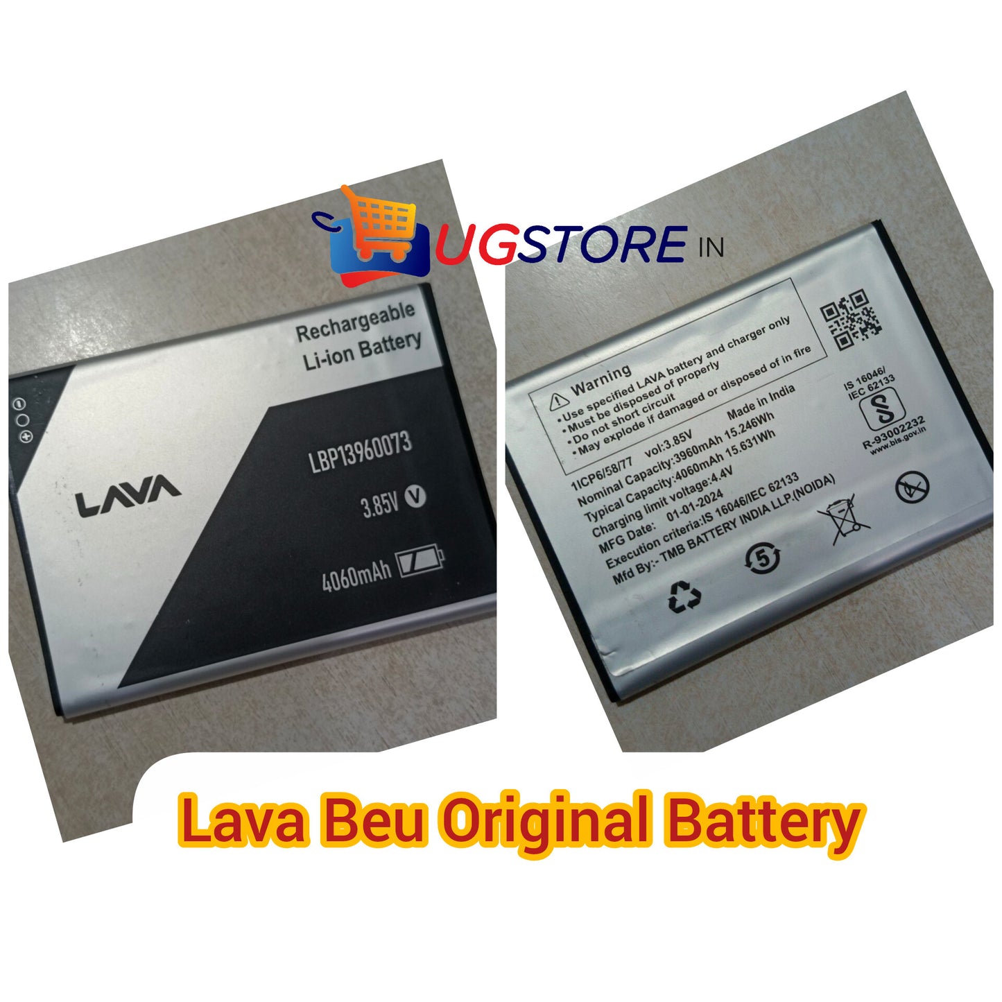 Original Mobile Battery For Lava BeU 4060 mAh (LBP13960073)- 6 months warranty