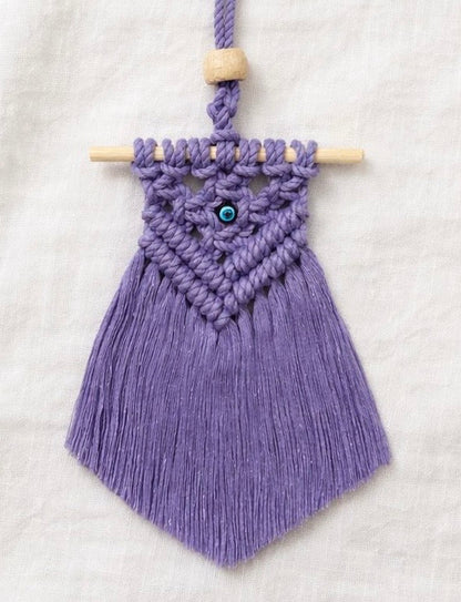 Lavender Macramé Evil Eye Car Hanging ✨🚗