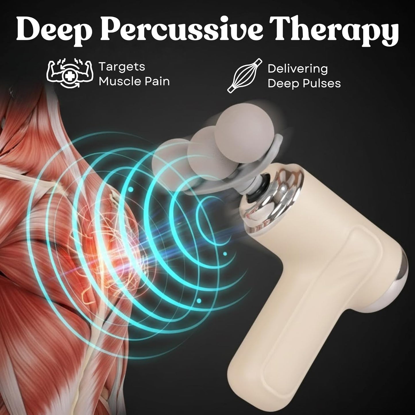 Massage Gun | Massage Machine for Body Pain | 9 Adjustable Heads for Deep Tissue, Muscle Relief for Back, Shoulder & Foot