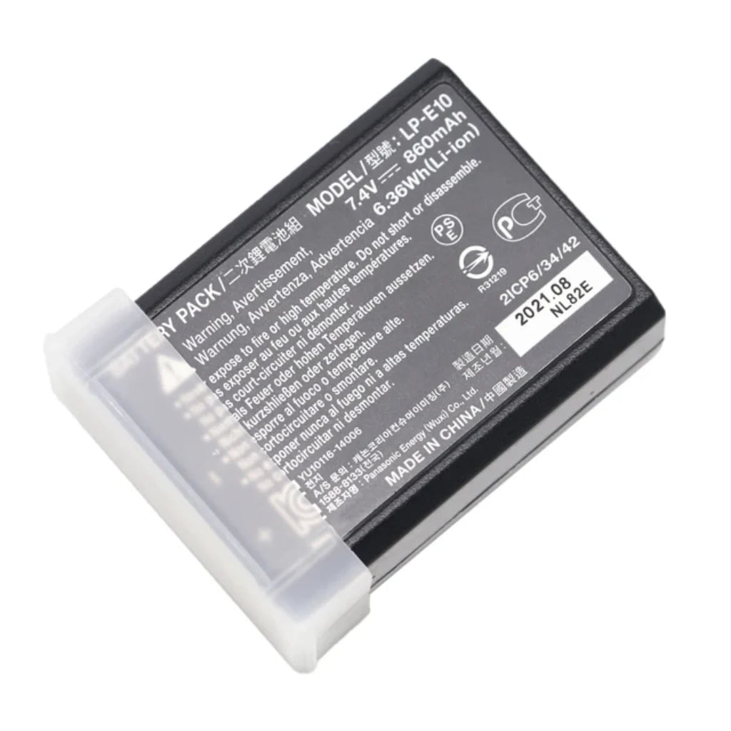 Battery pack with model details on a white background