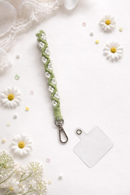 Handcrafted Floral Macramé Wrist Straps (classic white)
