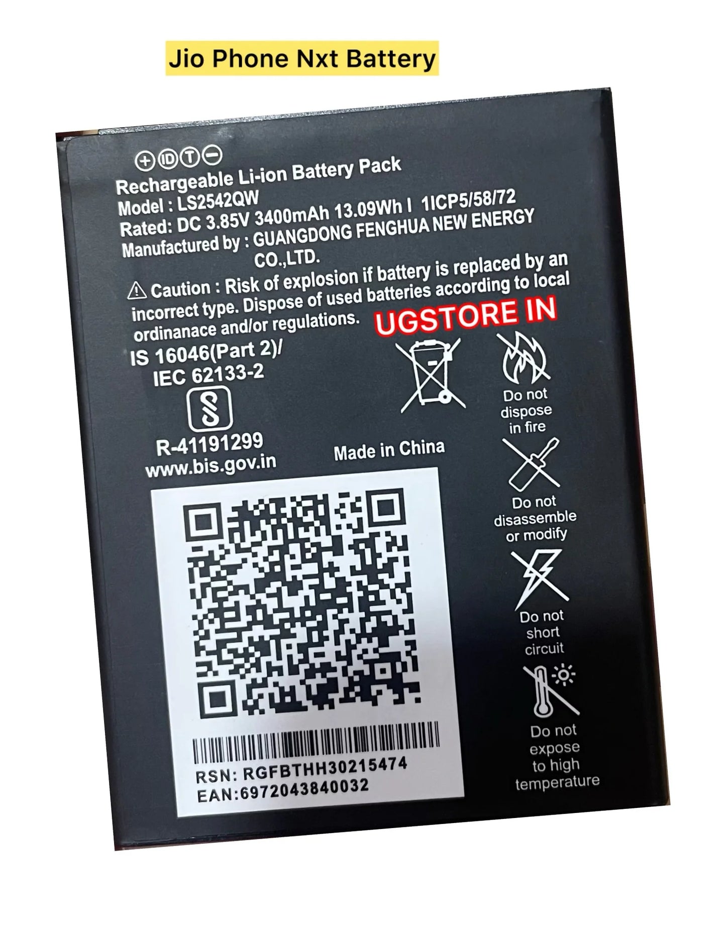 ORIGINAL LS1542QWN Battery for JioPhone Nxt 3400 MAH(6 Month Warranty)