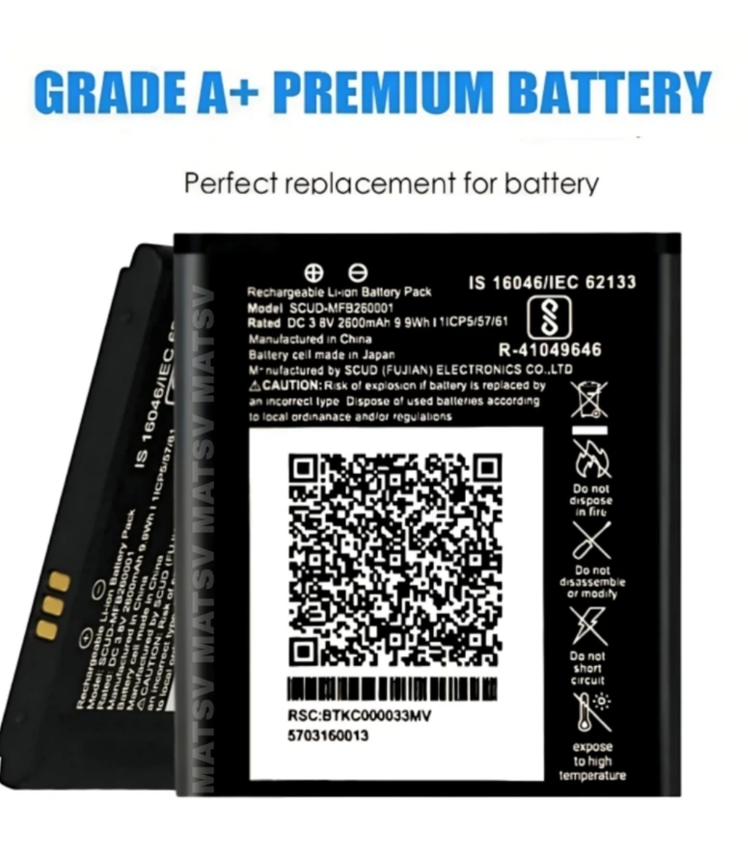 Original SCUD-MFB260001 Battery for Relaince Jio 4G Router JioFi 3 (JMR540, JMR541 & JMR 520) | JioFI 4 (JMR1140)-FI3V(2600mAh)
