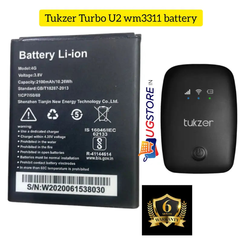 Original battery for Tukzer turbo u2 wifi dongle wm3311 router battery 6 months warranty