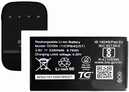 Original Router Battery DC024 for Airtel 4G Hotspot AMF-311WW WiFi Router/ 2300mAh- pack of 2 combo offer