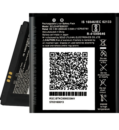 Original SCUD-MFB260001 Battery for Relaince Jio 4G Router JioFi 3 (JMR540, JMR541 & JMR 520) | JioFI 4 (JMR1140)-FI3V(2600mAh)