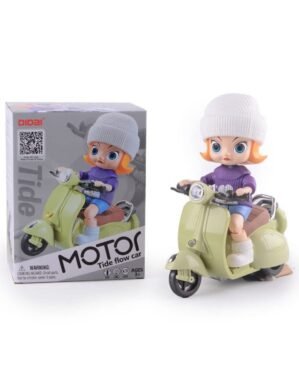 UGSTORE Stunt Scooter Bump & Go 360 Degree Rotating Spot Stunt Scooter Dancing Motorcycle Toy With Flashing Light & Sound Musical Bicycle Toys - Multicolour