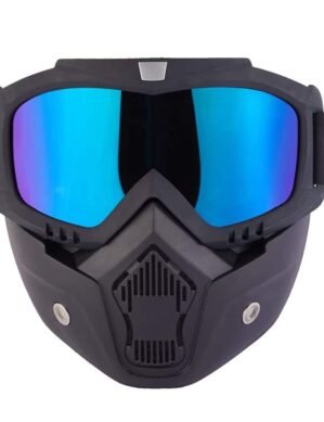 Motorcycle Motocross Goggles Glasses Face Mask with Detachable Mouth Filter Dust Mask For Modular Open Face Helmets