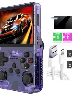 Dhwani R36S Handheld Game Console – 3.5 inch Retro Gaming Console with Preinstalled Emulator System | Portable Rechargeable Retro Hand Held Game Console (64GB)