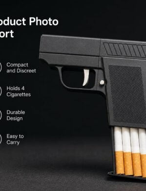 UGSTORE Pistol-Shaped Torch Lighter, Jet Flame, Compact, Refillable, Black
