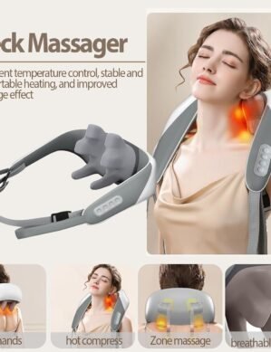 UGSTORE Massagers For Neck&Shoulder With Heat, Neck Massager, Shiatsu Neck&Back Massager With Heat Electric Shoulder Massagers, Deep 5D Kneading Simulated Manual Massage(32L X 8W X 8H Centimeters)