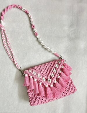 Blush Bloom Macramé Bag 🎀