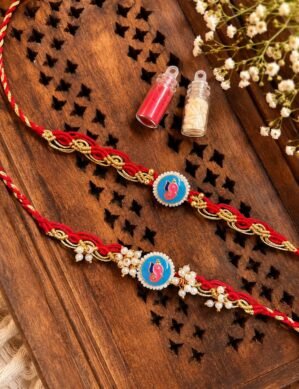 🎀 Handcrafted Bhaiya Bhabhi Rakhi Set | Ganesh Ji Design 🎀