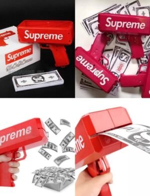 UGSTORE Super Spray Money Gun Shooter Game Spit Banknotes Cannon Money Gun Pistol Toy Blow Cash Make It Rain Christmas Gift Party Toys
