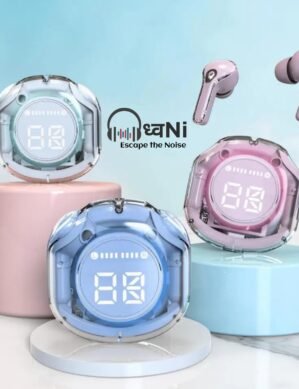 ध्वNi (Dhwani)UltraPods Pro Wireless earphone Bluetooth earbuds Transparent Digital Display TWS
