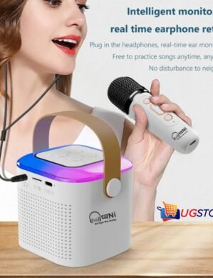 ध्वNi (Dhwani) Mini Outdoor Karaoke Bluetooth Speaker Portable With Wireless Mic Subwoofer