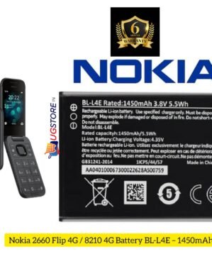 Original Mobile Battery For Nokia 2660 Flip 4G / 8210 4G Battery (BL-L4E)1450mAh- 6 months warranty