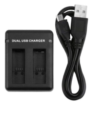 Dual Slot USB Charger Compatible with Gopro hero 8/7/6/5 with USB Cable