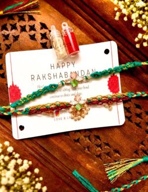 Handmade Bhaiya Bhabhi Macramé Rakhi Combo 💙