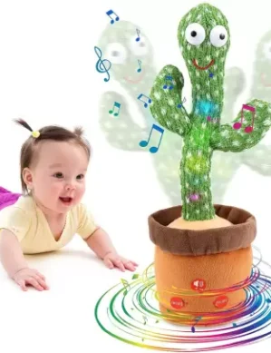 UGSTORE Dancing Cactus Toy, Talking Repeat Singing Sunny Cactus Toy 120 Songs for Baby + Record Your Sound, Sing+Repeat+Dancing+LED light plant toys for kids  (Green)