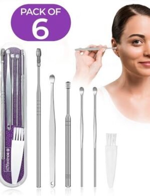 UGSTORE EAR CURETTE EAR WAX REMOVER TOOL FOR OUTDOOR CAMPING TRAVEL PICNIC (6 PC set)