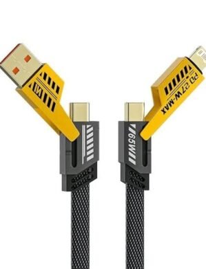 UGSTORE USB C Cable [PD 65W 4 in 1 Fast Charging Cable] Flat Nylon Braided USB C to USB C Charger Cord with Data Transfer, Universal Charging Combo Type C/USB A/L Port, for iPhone/iPad/MacBook/Samsung,1 Meter