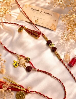 Om Macramé Couple rakhi