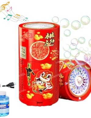 UGSTORE Rechargeable Automatic Bubble Machine, Fireworks Bubble Machine Toys, Electric Bubble Maker Toys with Light & Music, for Indoor Outdoor Birthday Party